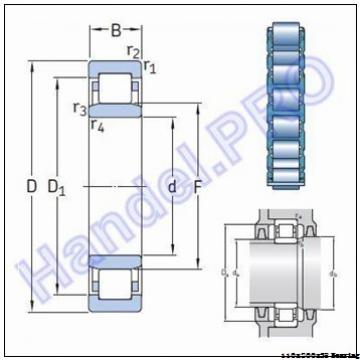 Desulfurization pump cylindrical roller bearing NU222ECM Size 110X200X38